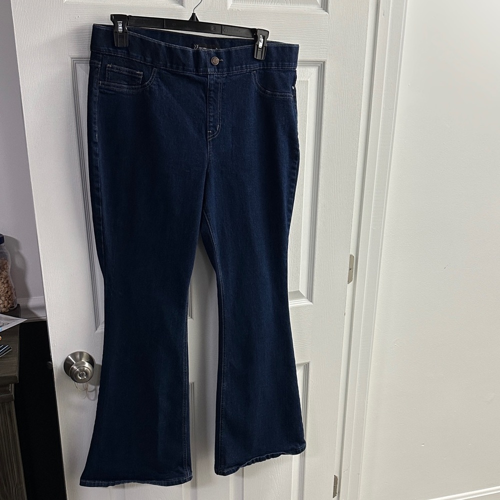 New York & Company Dark Blue Flare Jeans